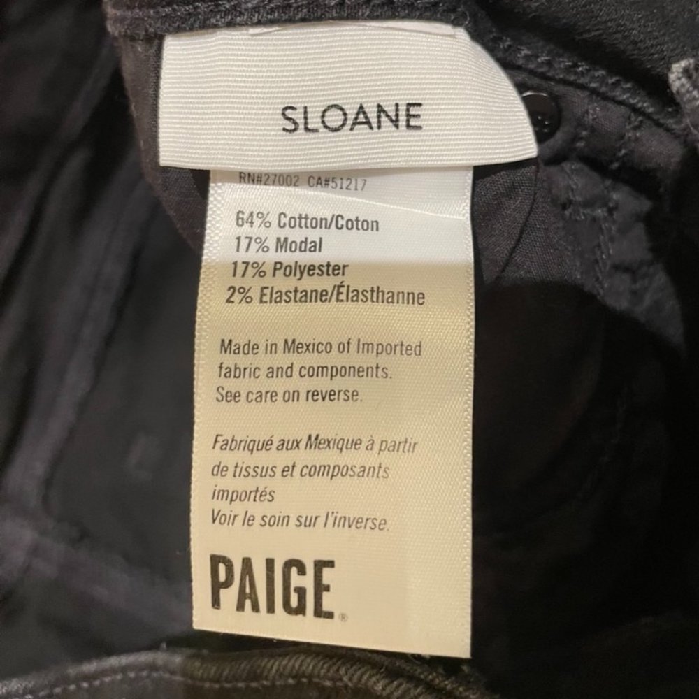 PAIGE Sloane Slight Bootcut in Black/Caviar Size 27 - Picture 6 of 9